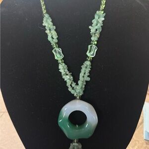 Green Stone Pendant Necklace